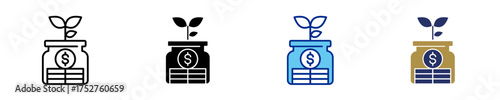 Coin  Icon Set Multiple Style Collection
