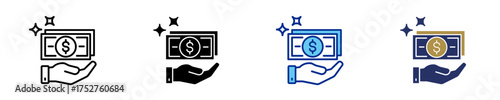 Dollar  Icon Set Multiple Style Collection