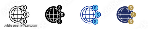 Cheque  Icon Set Multiple Style Collection