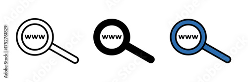 Searching website icon Magnifying glass search icon, flat vector illustration, scan search symbol isolated on white background.