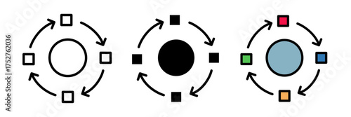 Sequential process icon vector illustration on white background.