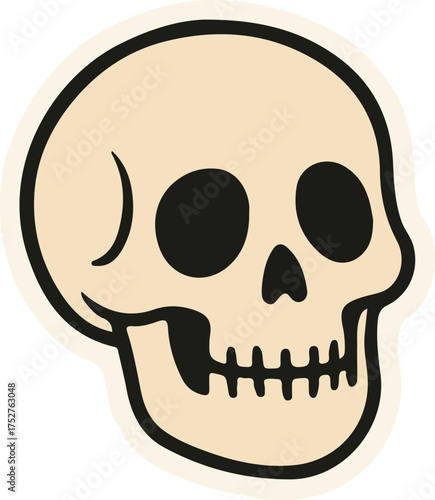 Halloween skull drawing design for templates.