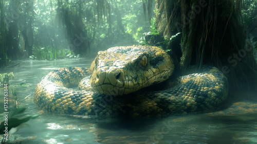 Design a snake appearing to flinch in fear, with tense muscles