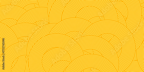 Pasta background, spaghetti abstract geometric pattern. Macaroni yellow poster. Wavy abstract pattern. Pasta vector illustration