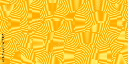 Pasta background, spaghetti abstract geometric pattern. Macaroni yellow poster. Wavy abstract pattern. Pasta vector illustration