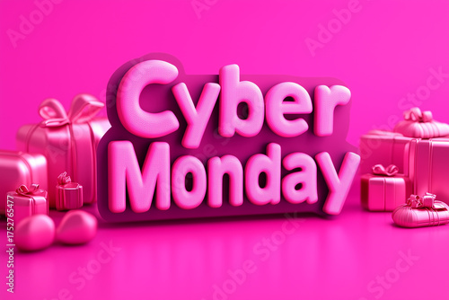 Stylish bright banner with inscription 'Cyber Monday' ideal for promoting flash sales, e-commerce discounts,