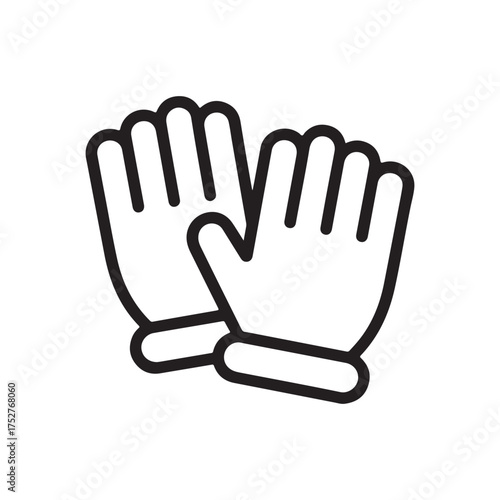 Pair of outline gloves icon for safety and protection
