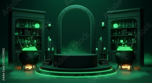 Mystical Potion Brewing Cauldron Scene