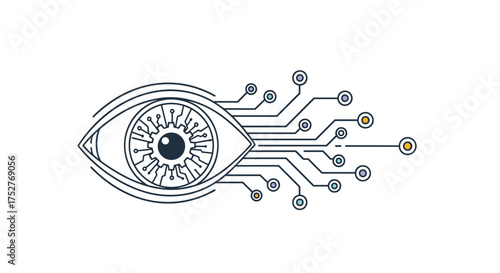 Digital eye technology representing artificial intelligence and advanced data processing.