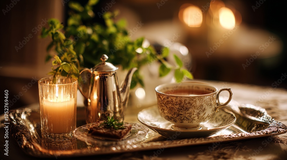 Fototapeta premium Elegant tea setting