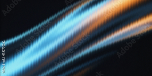 Abstract background with glowing blue and orange dynamic diagonal waves and textured lines