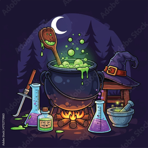 The potion-making device belonging to a witch.