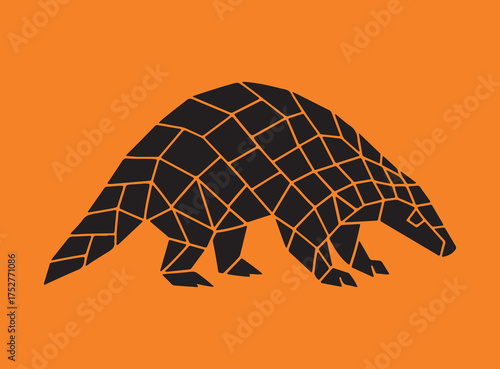 Low Poly Pangolin Illustration vector 