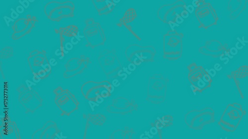 Gray tool outlines on teal background suitable for construction, diy, home improvement, repair, workshop, or industrial themes in design projects.