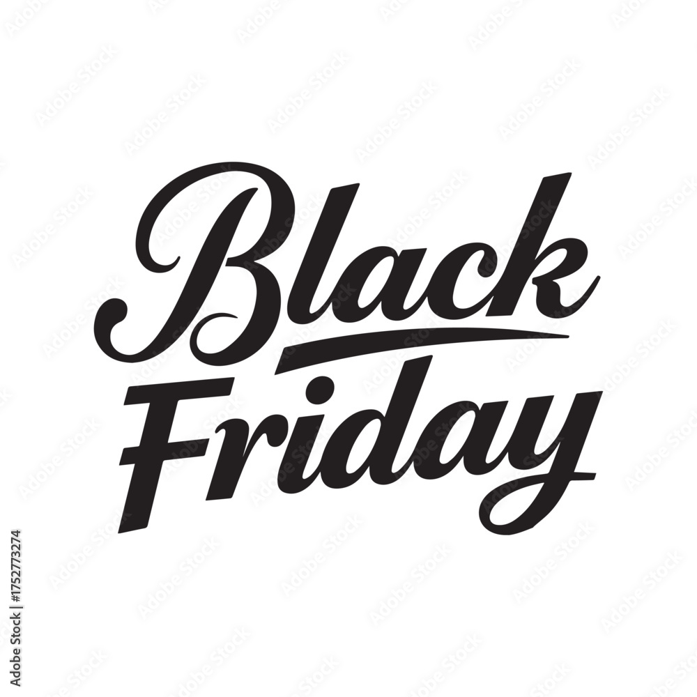 Obraz premium Elegant Black Friday Text Design with Bold Serif and Cursive Script Typography.