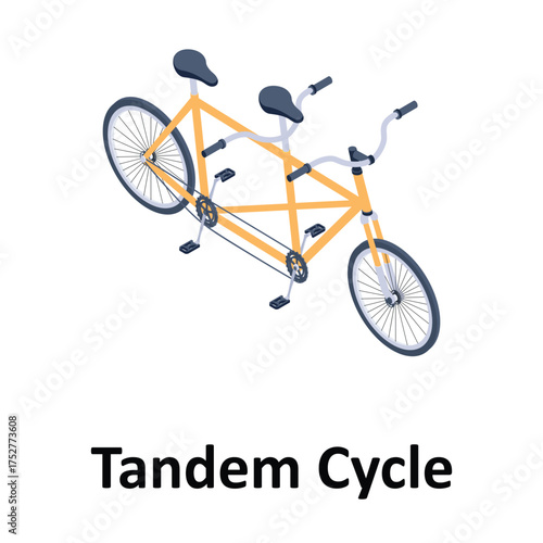 Tandem Cycle Vector icon which can easily modify or edit