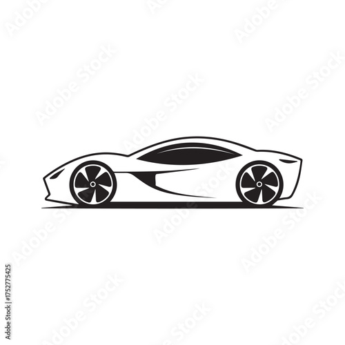 Silhouette Modern Minimalist Car Face Logo.
