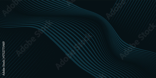 Dark Blue Wavy Line Abstract Background