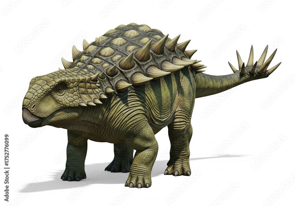 Fototapeta premium Euoplocephalus white background