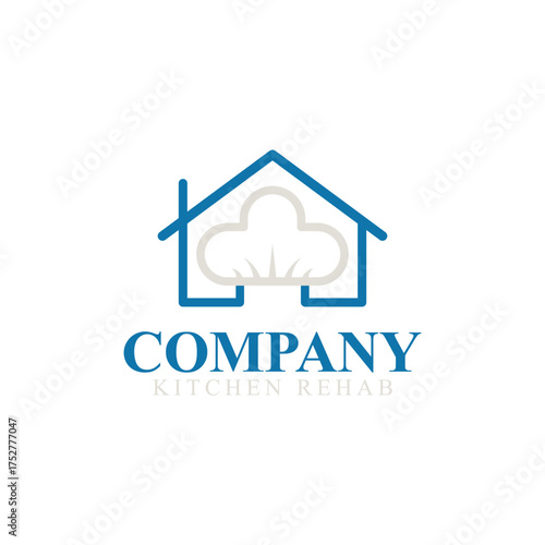 Kitchen Rehabilitation Home Renovation Logo Template