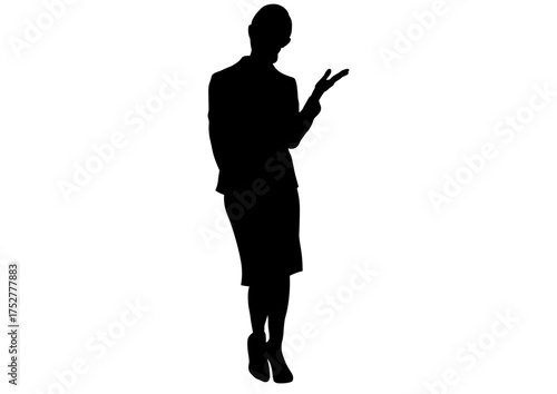 案内する女性のシルエット5