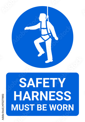 Safety harness must be worn sign