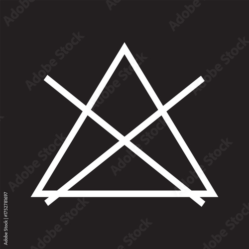 Do not bleach washing laundry symbol line icon black on white.