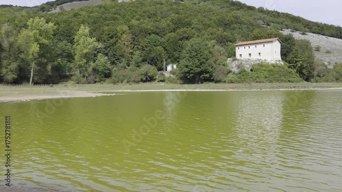 Landscape view around a lake in the province of Avellino, Italy.