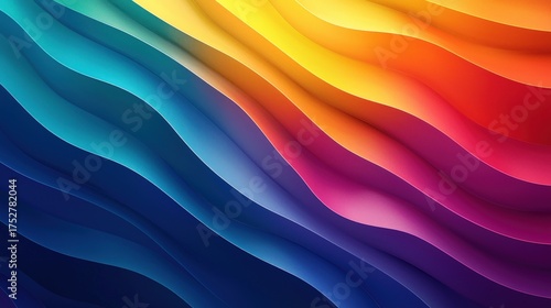 Colorful Abstract Wave Pattern with Vibrant Shades and Smooth Curves.