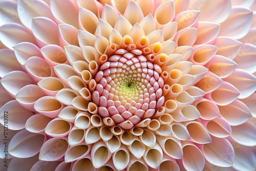A Detailed Close-Up of a Delicate Pink Flower's Intricate Petals, Revealing its Complex and Symmetrical Structure
