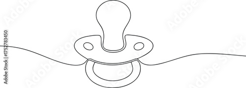 Black outline of a baby pacifier on white background