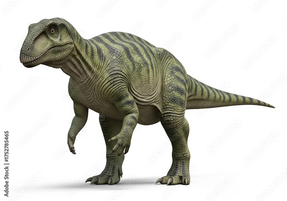 Fototapeta premium Iguanodon white background