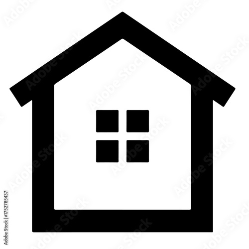 Modern Abstract Home Glyph Icon Vector — Minimal Black Geometric Symbol for UI, App, and Design