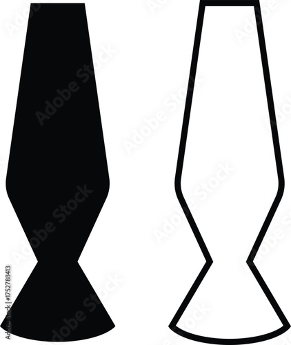 Lamp icon set in flat and outline styles. Table lamp silhouette symbols, home decoration and interior design elements, lighting fixture vectors illustration. Furniture for personal and commercial use.