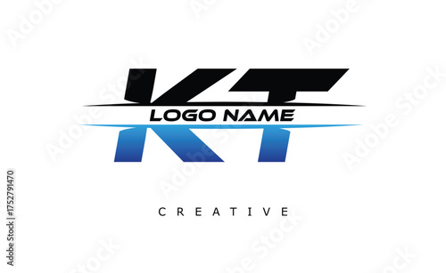 KT Creative Dynamic Logo Design Modern Company Branding Design Creative Monogram Latter Mark.