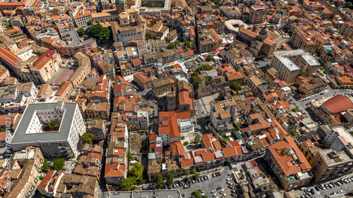 Fototapeta Naklejka Na Ścianę i Meble -  Aerial view of the Ballarò neighborhood in the historic center of Palermo, Sicily, Italy. One of the city's most famous and visited markets is located here.