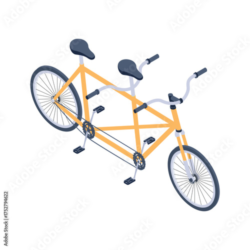 Tandem Cycle Vector icon which can easily modify or edit