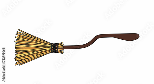 Cartoon Broomstick Isolated On White Background For Halloween Designs