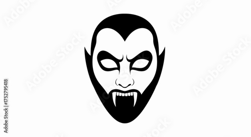 Stylized Vampire Portrait In Black And White For Halloween Themes