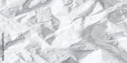 Abstract white crumpled paper texture background.
