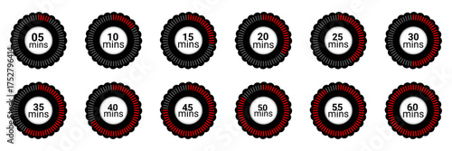 Workout Timer Icons for Fitness and Exercise Interval Design