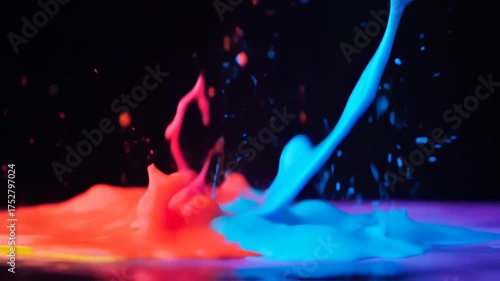 Wallpaper Mural Colorful Paint Splashing in Slow Motion - Abstract Liquid Art and Creative Visuals Torontodigital.ca