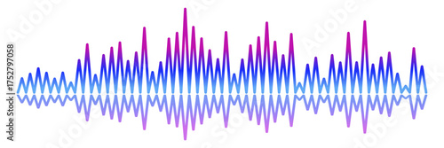 Abstract Audio Waveform Visualization with Gradient Colors and Reflection Ideal for Music Production and Technology Design Concepts