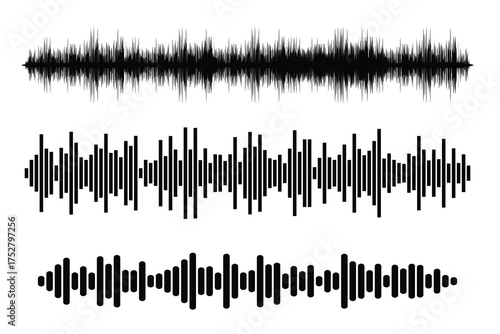 Abstract Sound Waveforms Visual Representation of Audio Data Signal Analysis and Processing Rhythms and Patterns of Sound