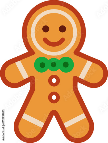 Gingerbread man cookie , white background 