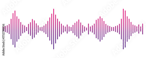 Digital Audio Waveform Illustration with Vibrant Pink and Purple Gradient a Modern Representation of Sound and Technology