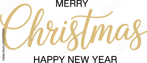 Merry christmas happy new year wishes greeting card design
