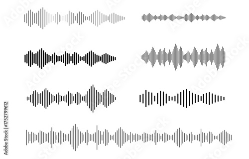Waveform Visualizations Showing Sound Waves and Audio Signals for Editing and Analysis and Graphic Representation of Frequency