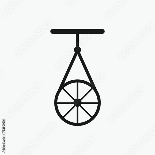 Pulley Icon Pulley Wheel, vector illustration of a scale
