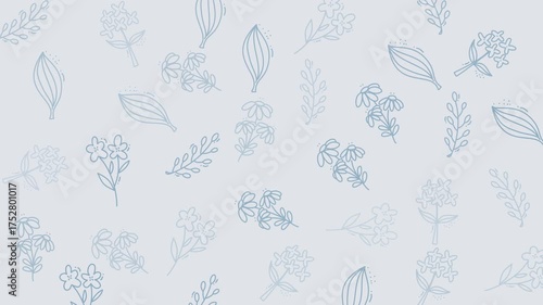 Ideal for naturethemed designs or botanical projects, this light background features scattered blue line drawings of plants. Great for a fresh and modern aesthetic.
